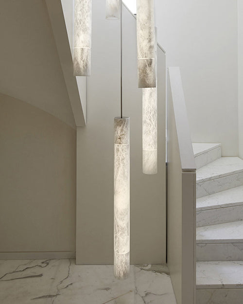 WOW Alabaster Tube Staircase Chandelier-wow2881