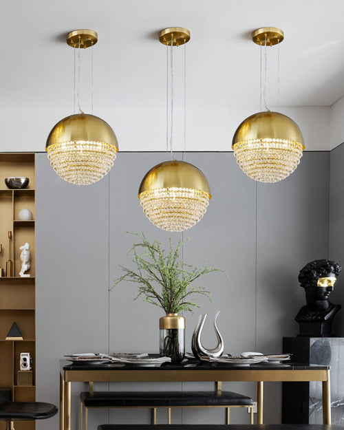 WOW Gold Globe Crystal Pendant Light-wow2632