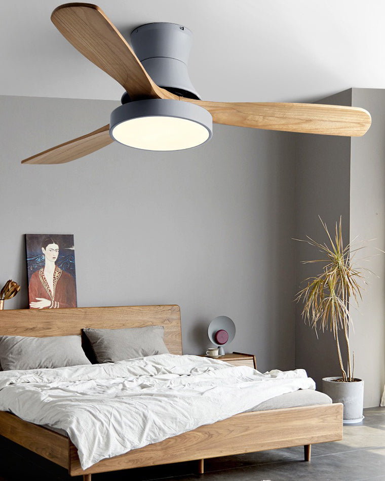 WOW 3 Wood Blade Hugger Ceiling Fan Lamp-wow5120