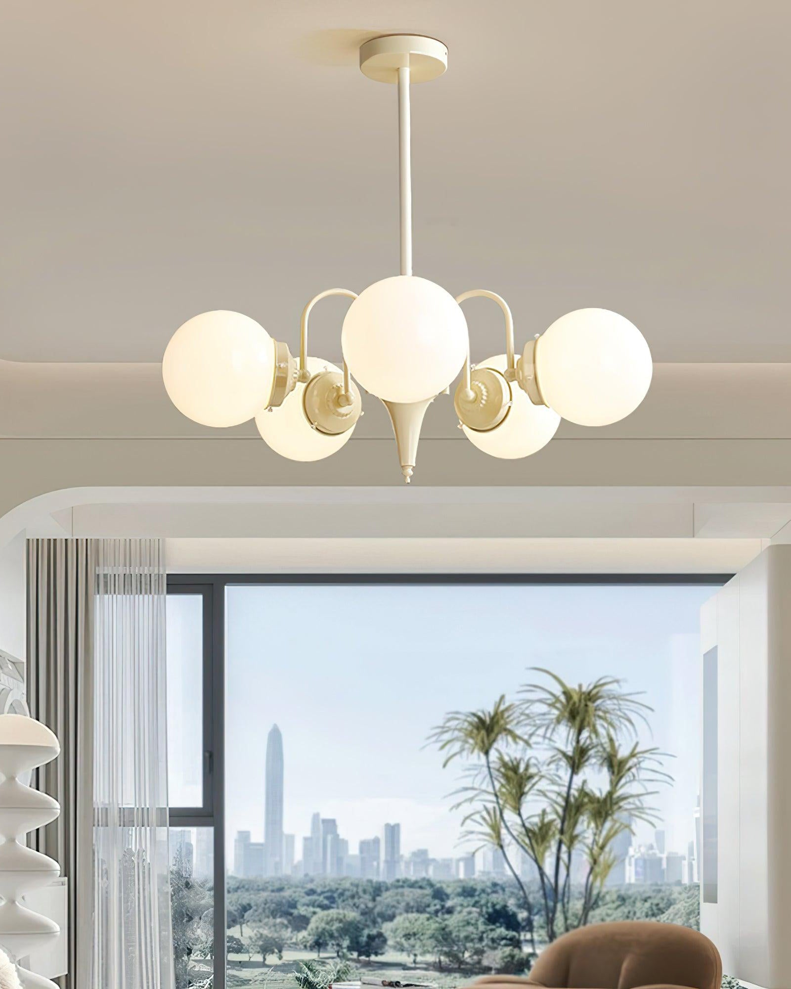 WOW White Glass Globe Arm Chandelier-wow2624