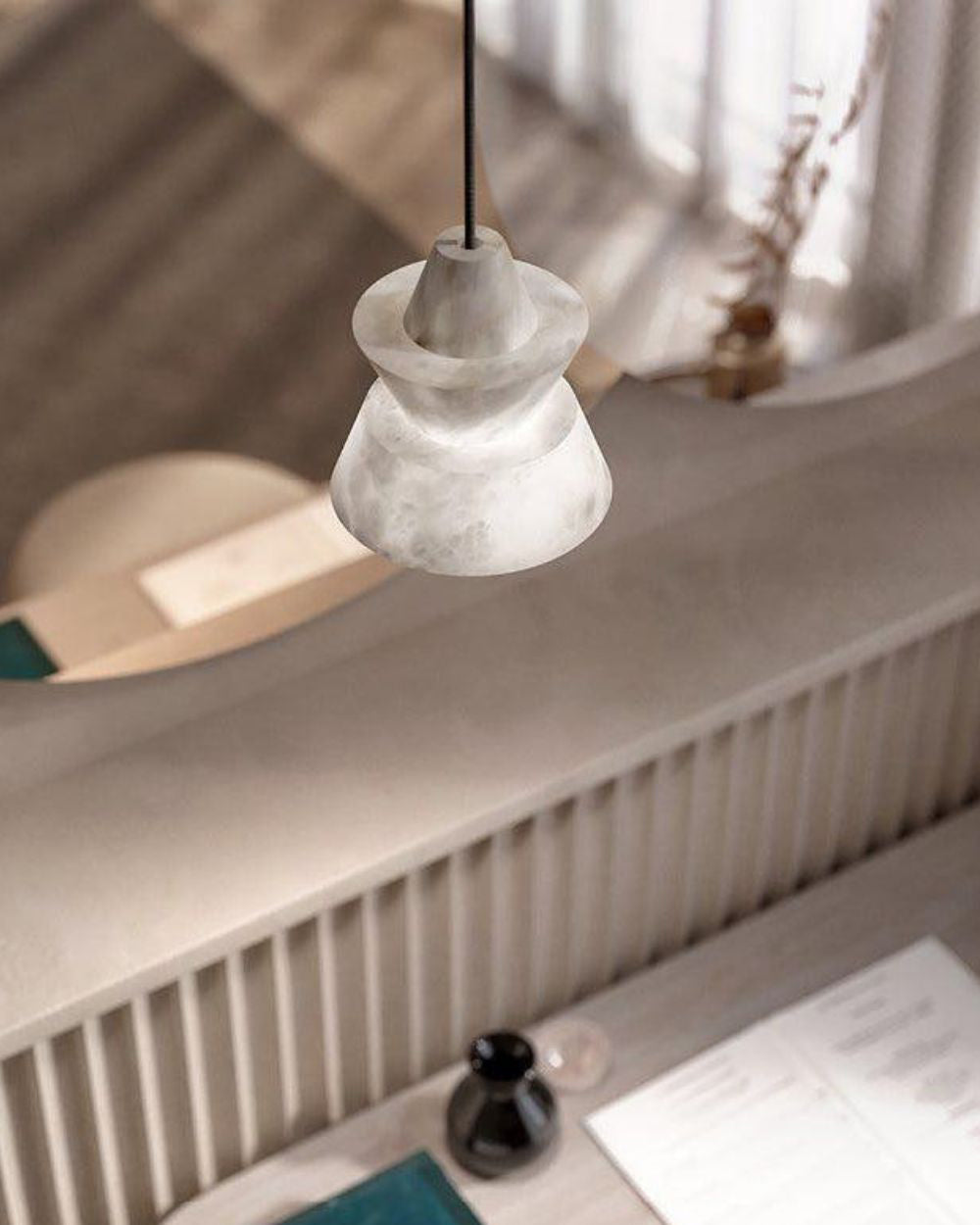 WOW Hat Shaded Alabaster Pendant Light-wow2896