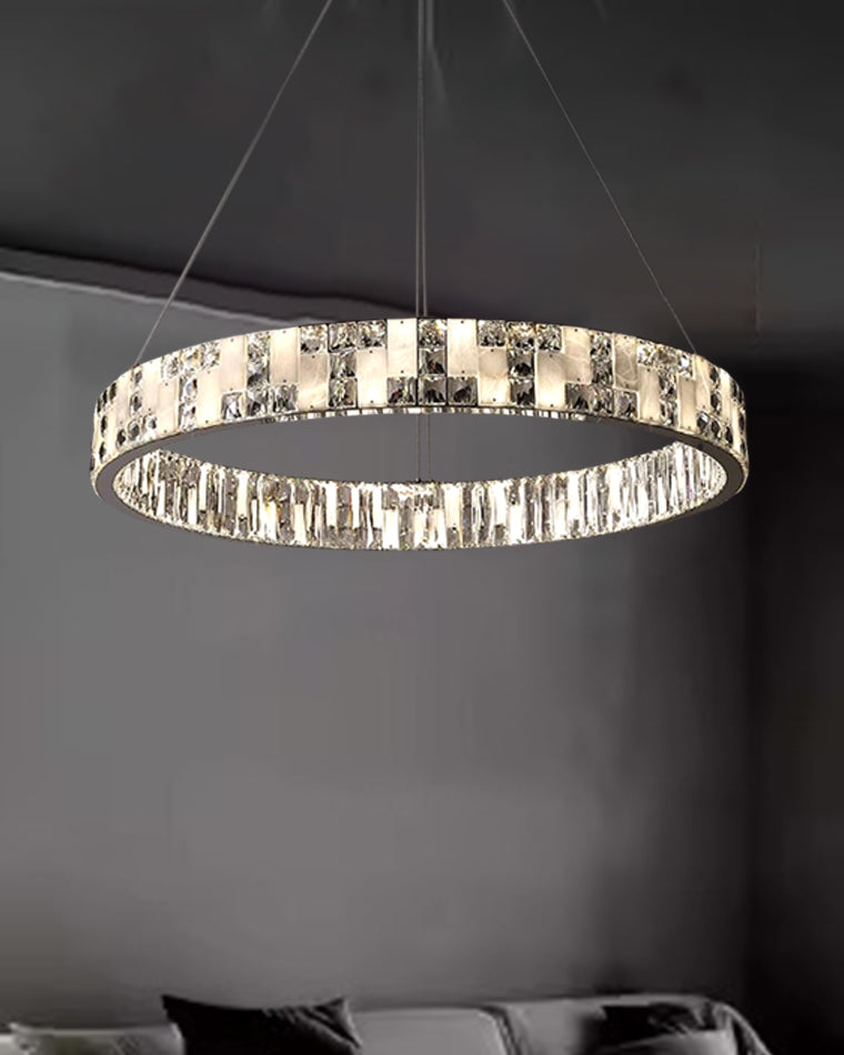 WOW Round Crystal Alabaster Chandelier-wow2738