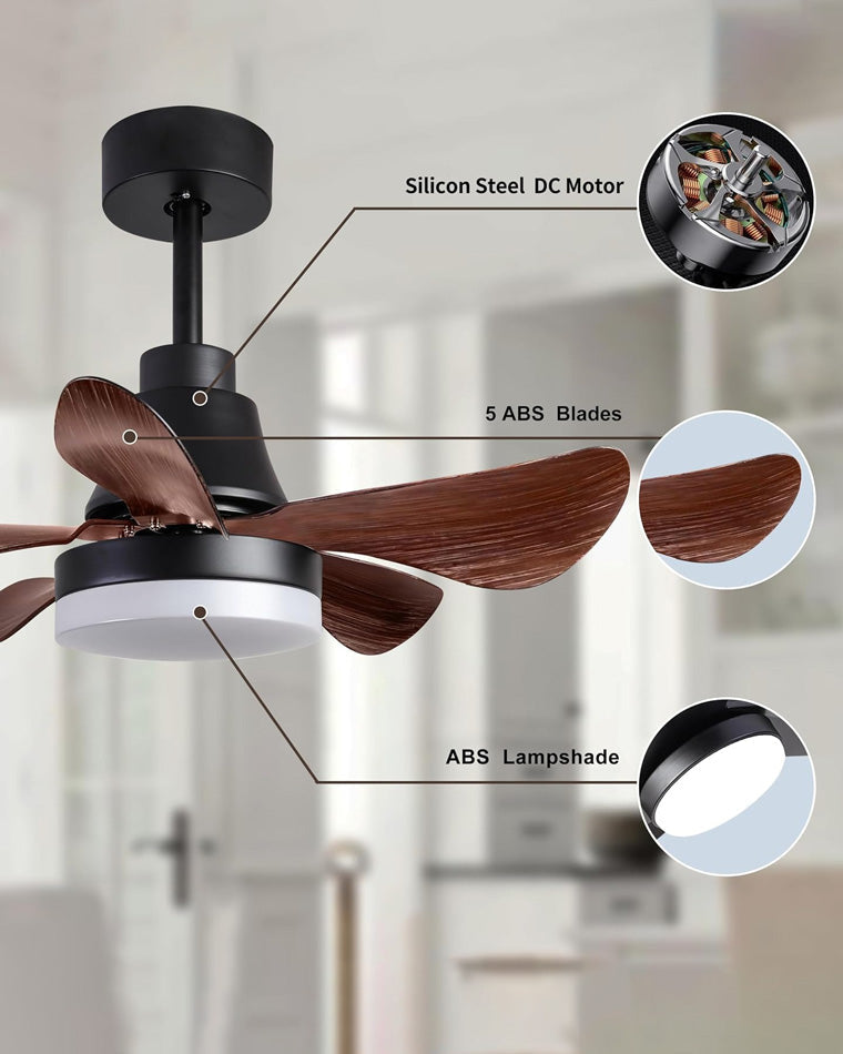 WOW Small Modern Farmhouse Ceiling Fan Lamp-wow5044