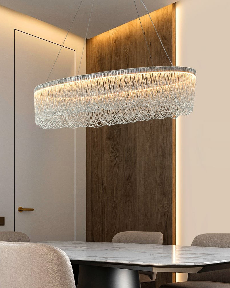 WOW Silver Fringe Round Chandelier-wow2643