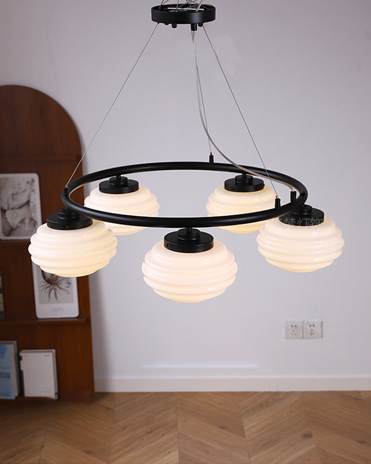 WOW Fluted Glass Globe Round Chandelier-wow2767