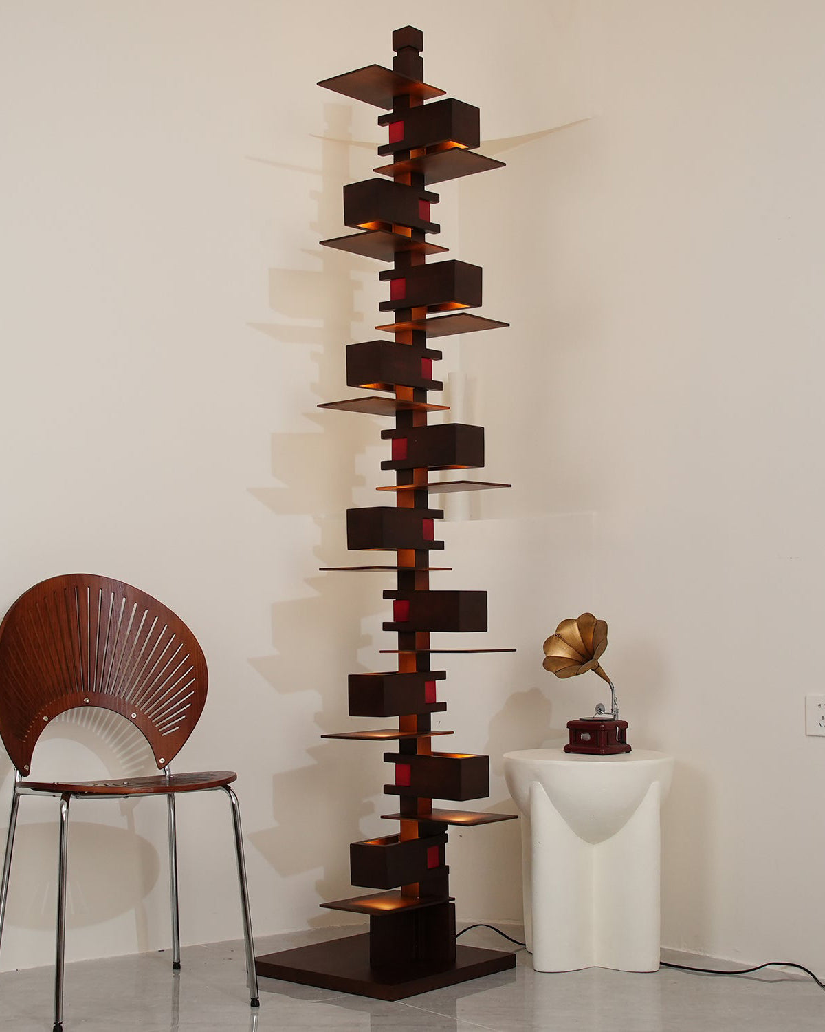WOW Column Walnut Floor Lamp-wow7110