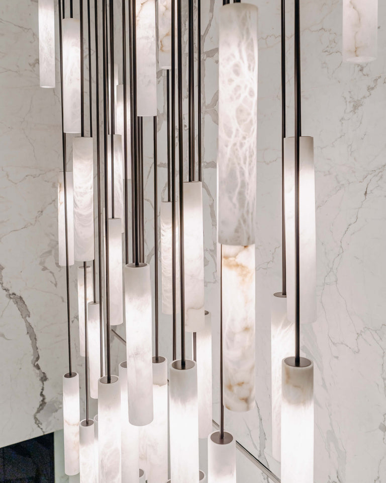 WOW Alabaster Tube Staircase Chandelier-wow2881