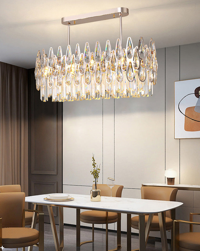 WOW Rose Gold Linear Crystal Chandelier-wow2546