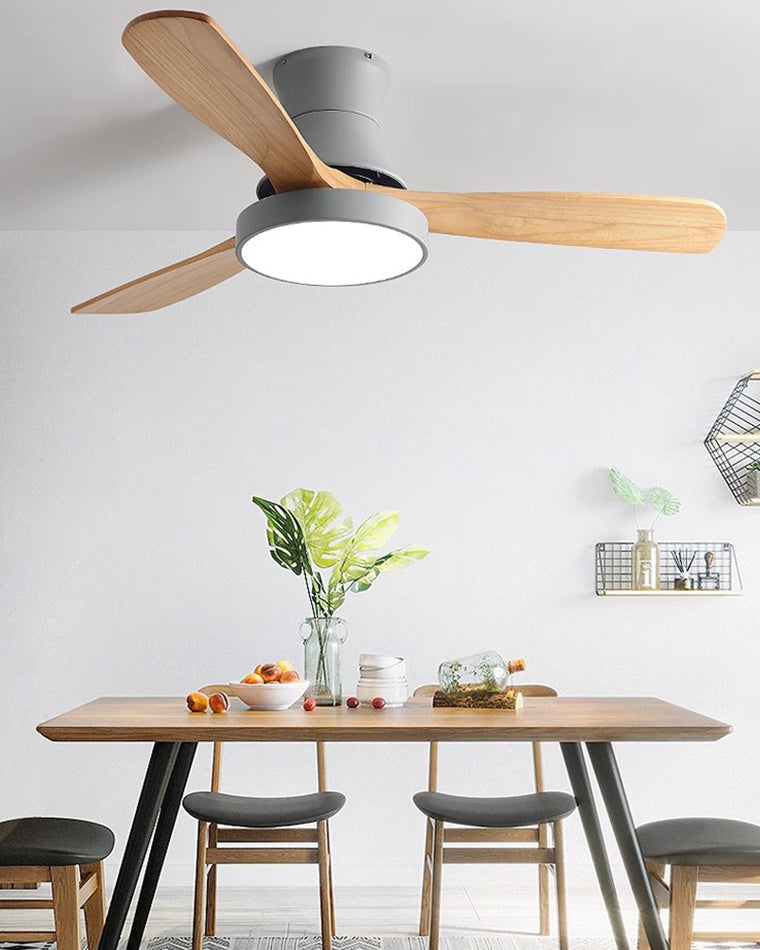 WOW 3 Wood Blade Hugger Ceiling Fan Lamp-wow5120