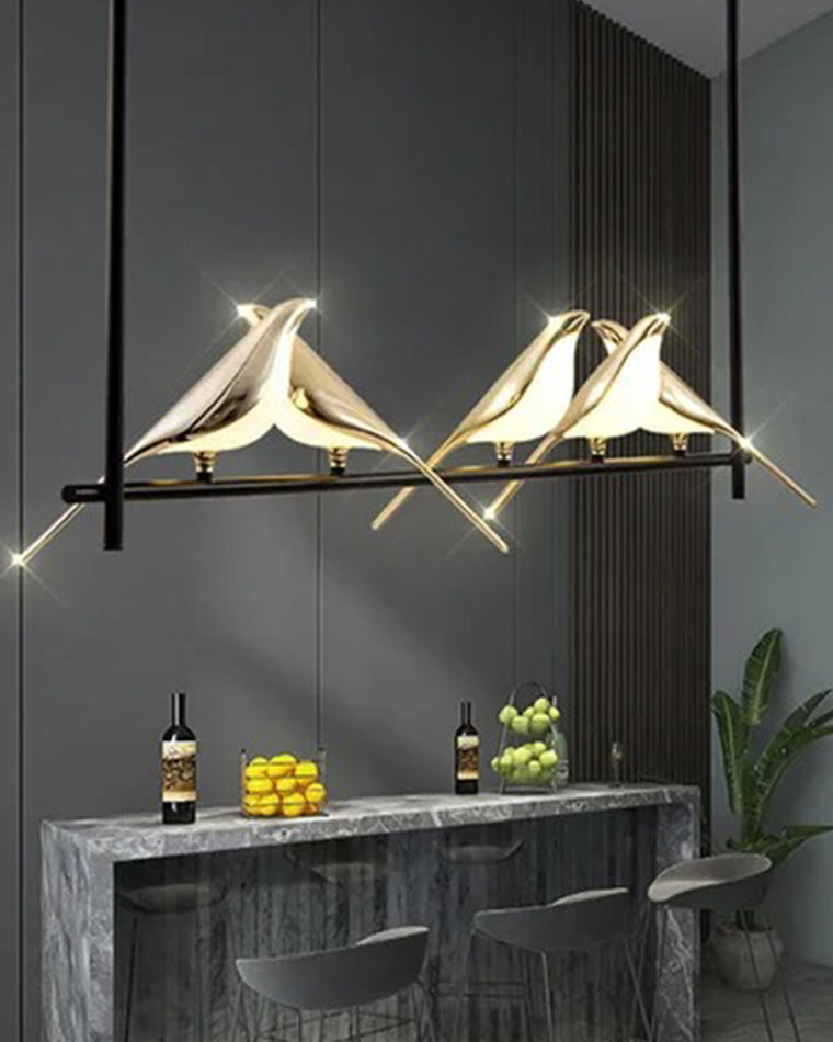 WOW Gold Bird Linear Chandelier-wow2512b