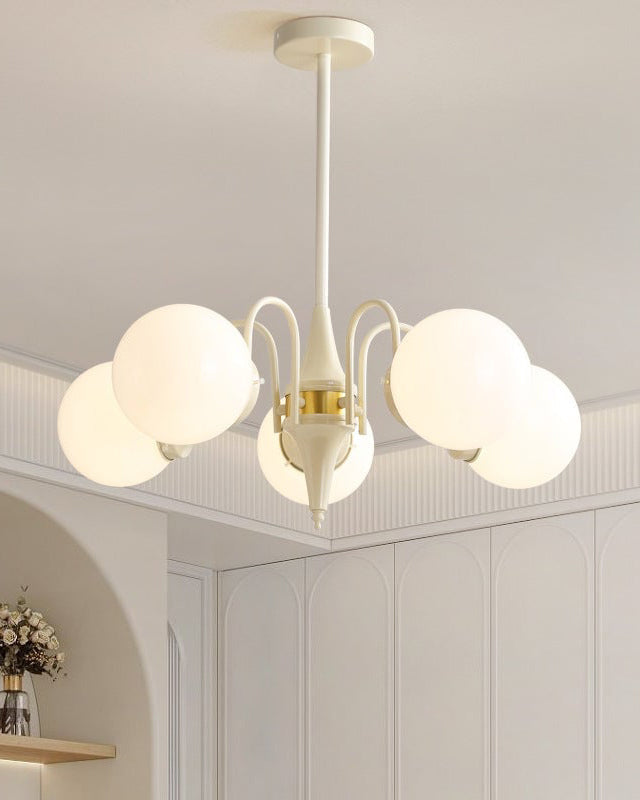 WOW White Glass Globe Arm Chandelier-wow2624