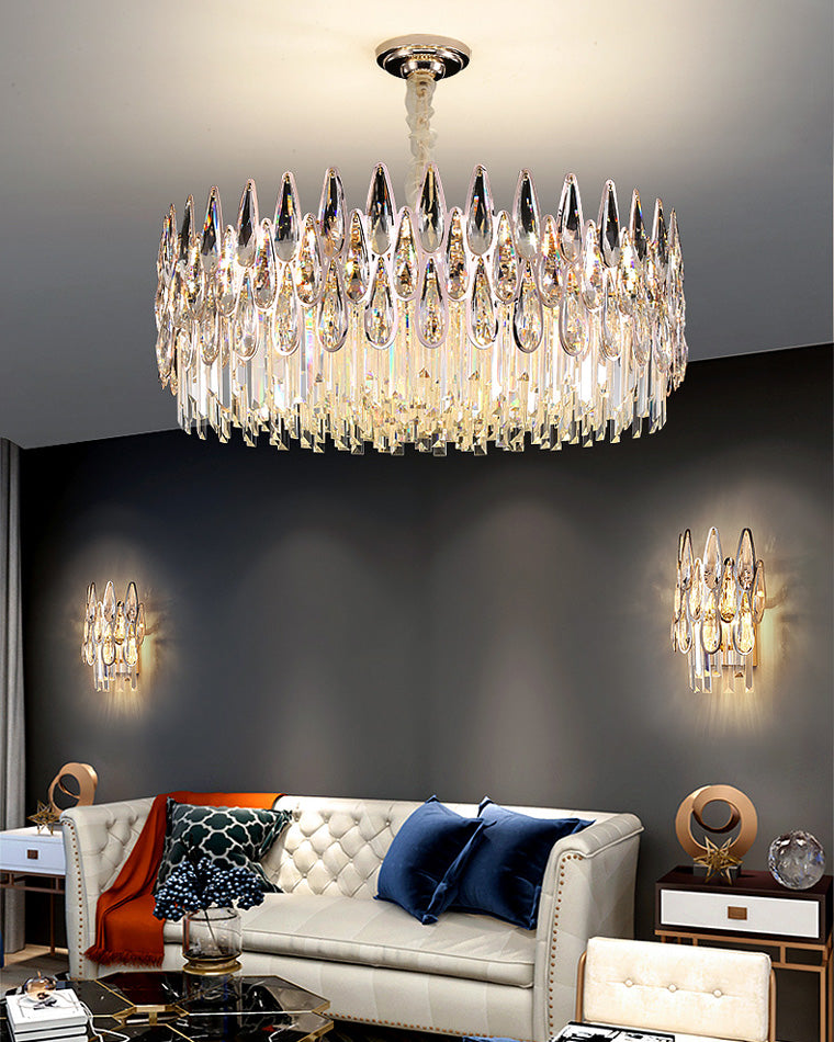 WOW Rose Gold Round Crystal Chandelier-wow2545