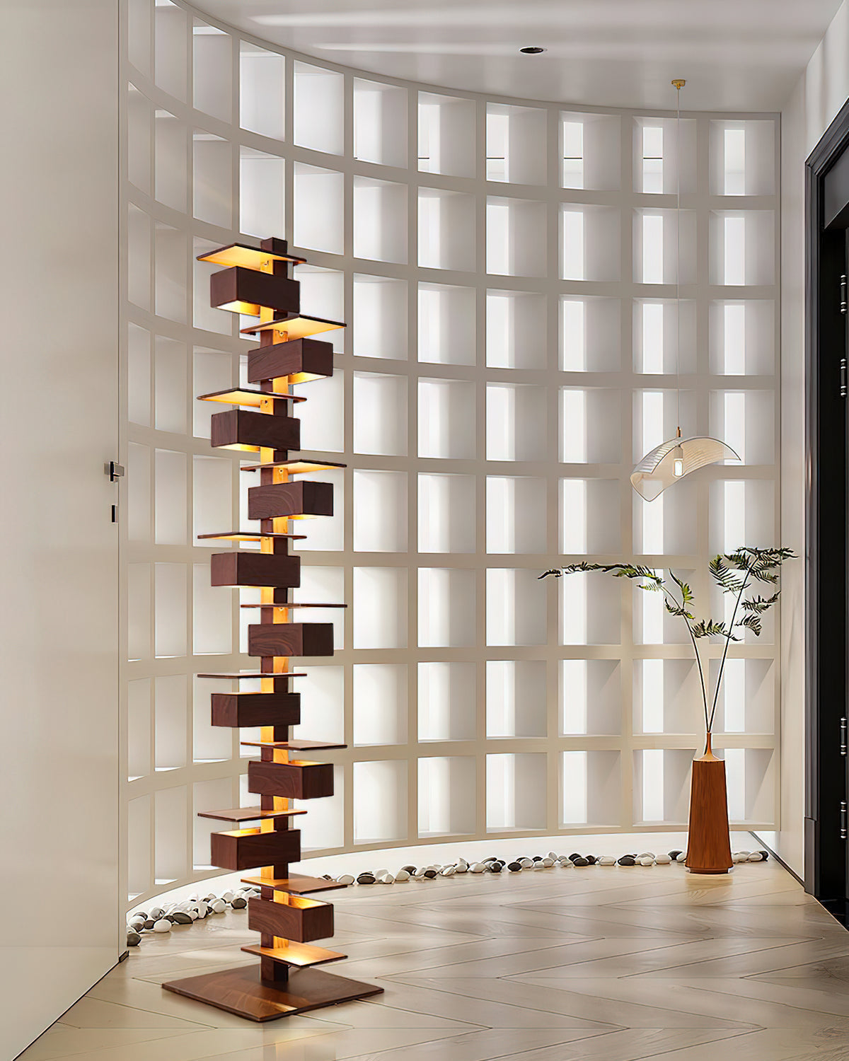WOW Column Walnut Floor Lamp-wow7110