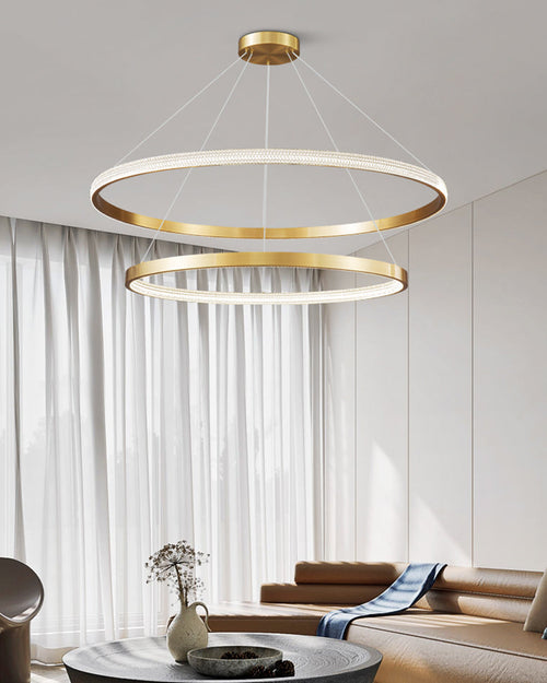 WOW Tiered Circular Led Brass Chandelier-wow2347