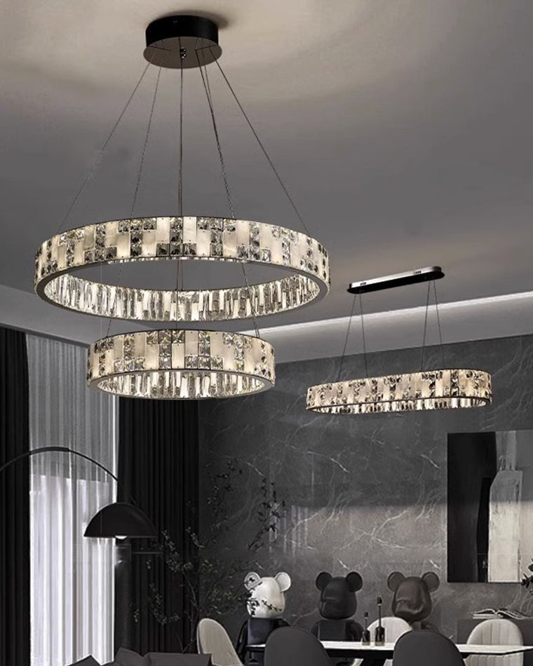 WOW Round Crystal Alabaster Chandelier-wow2738