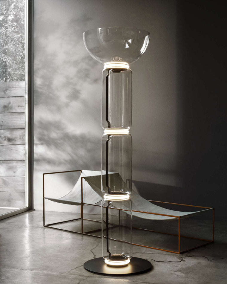WOW Glass Column Torchiere Floor Lamp-wow7018