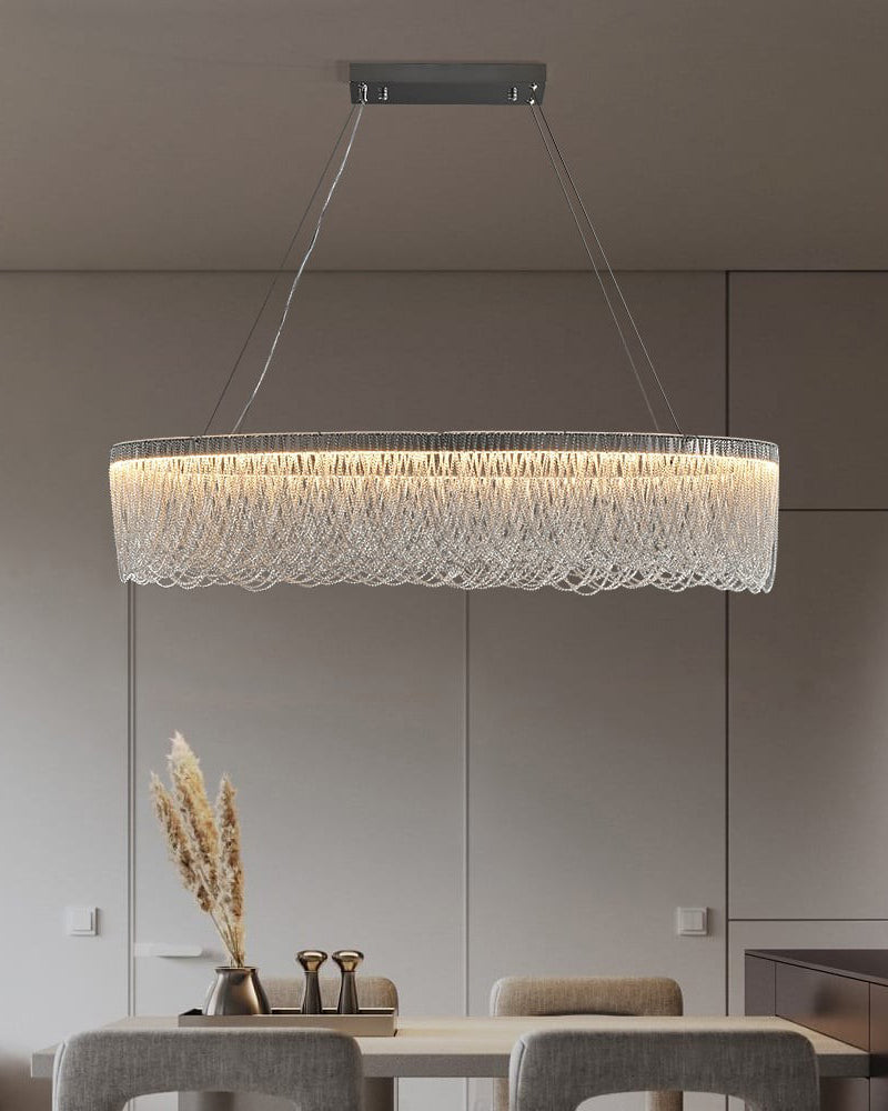 WOW Silver Fringe Round Chandelier-wow2643
