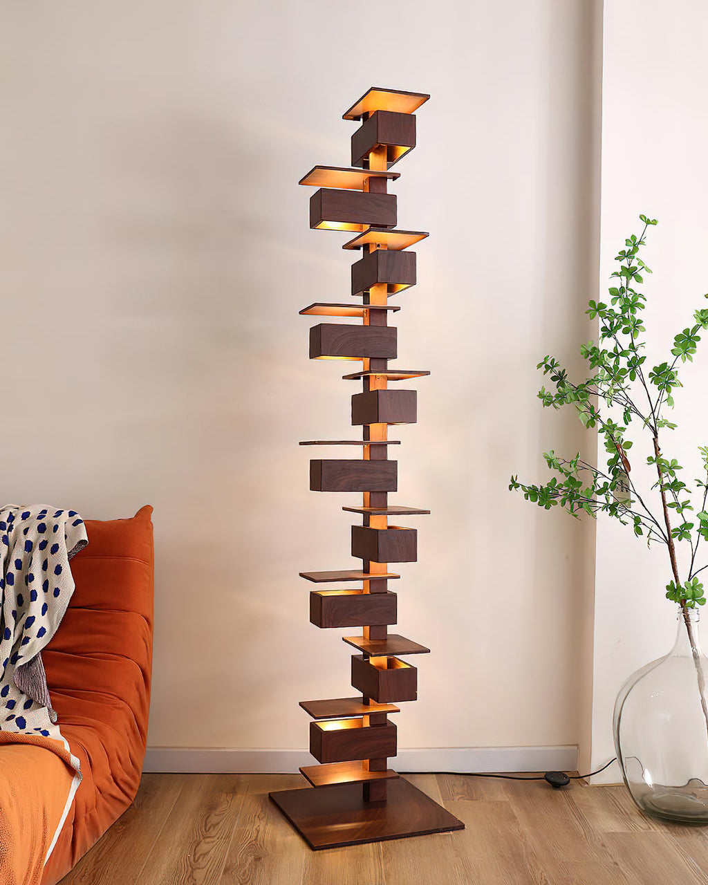 WOW Column Walnut Floor Lamp-wow7110
