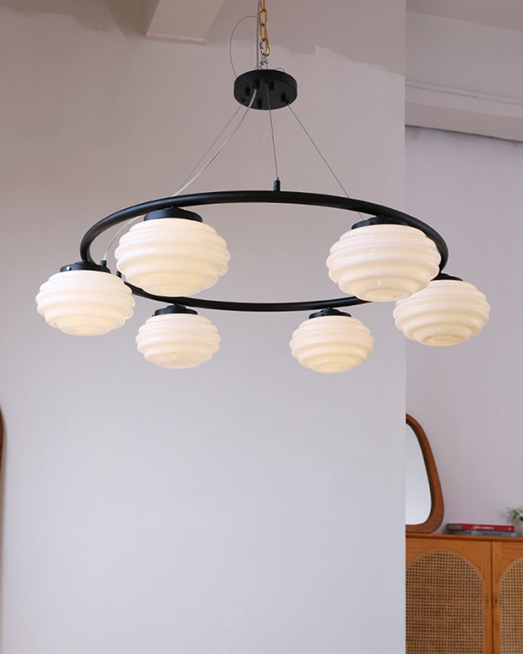 WOW Fluted Glass Globe Round Chandelier-wow2767