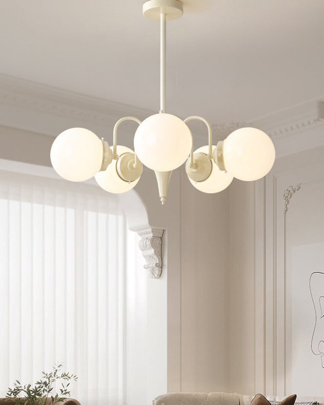 WOW White Glass Globe Arm Chandelier-wow2624