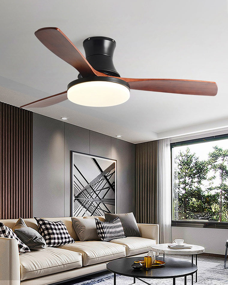 WOW 3 Wood Blade Hugger Ceiling Fan Lamp-wow5120