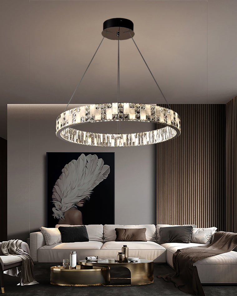 WOW Round Crystal Alabaster Chandelier-wow2738