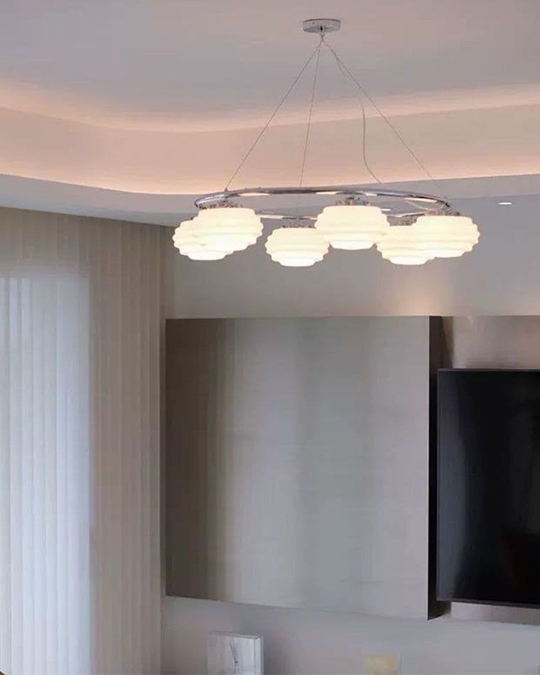 WOW Fluted Glass Globe Round Chandelier-wow2767