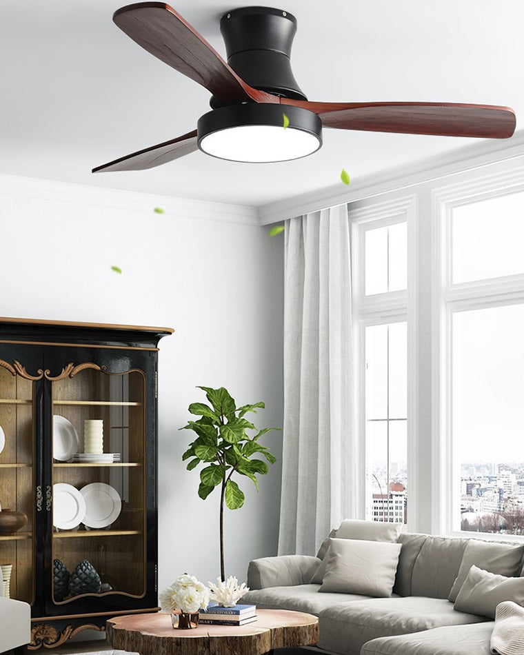 WOW 3 Wood Blade Hugger Ceiling Fan Lamp-wow5120