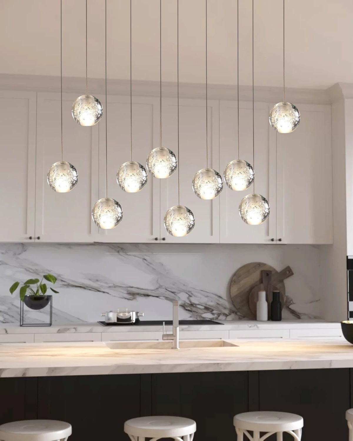 WOW Cascading Glass Ball Dining Room Chandelier-wow2648