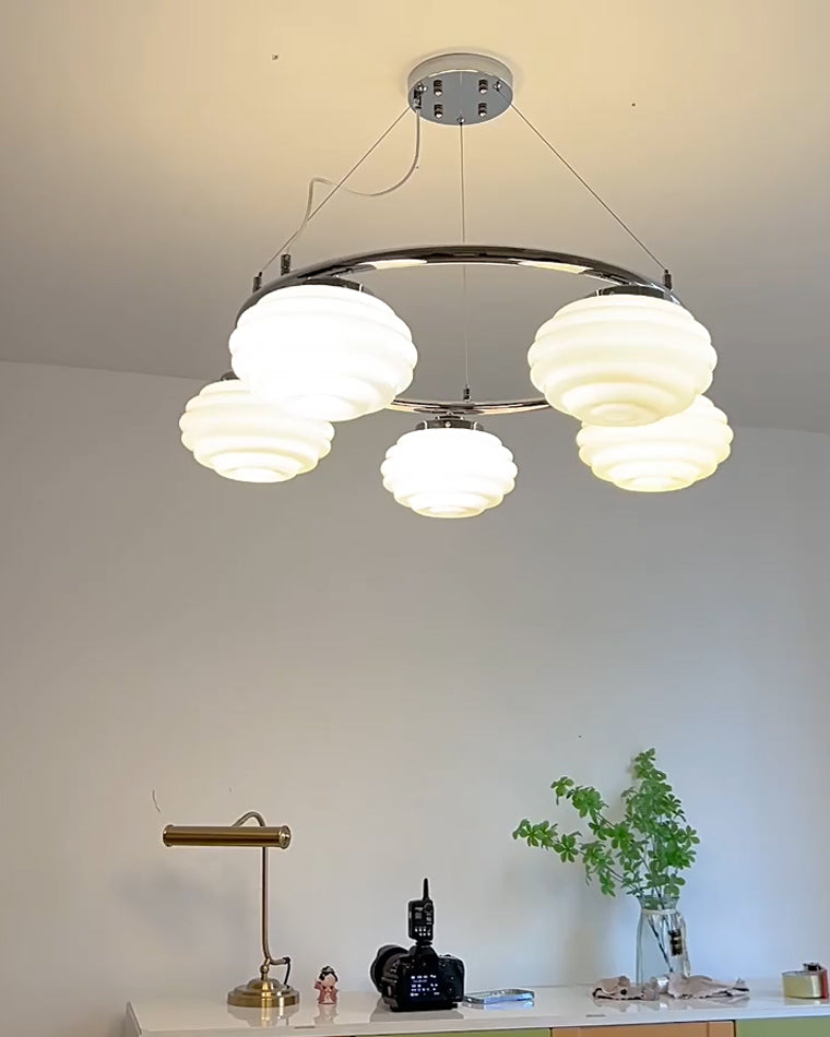 WOW Fluted Glass Globe Round Chandelier-wow2767