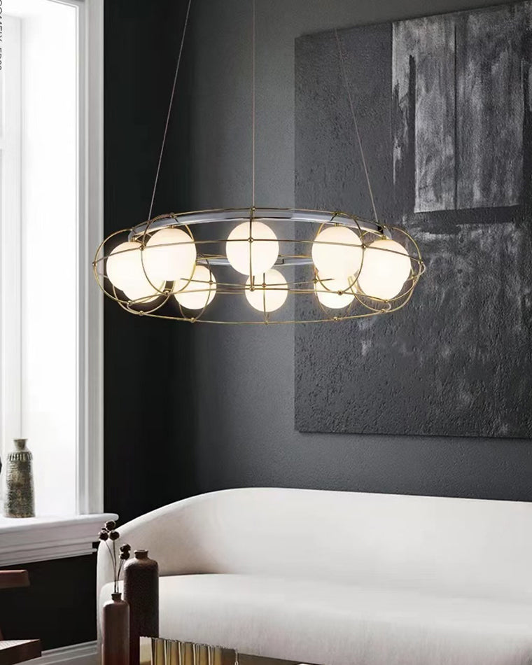 WOW Frosted Glass Ball Round Chandelier-wow2791