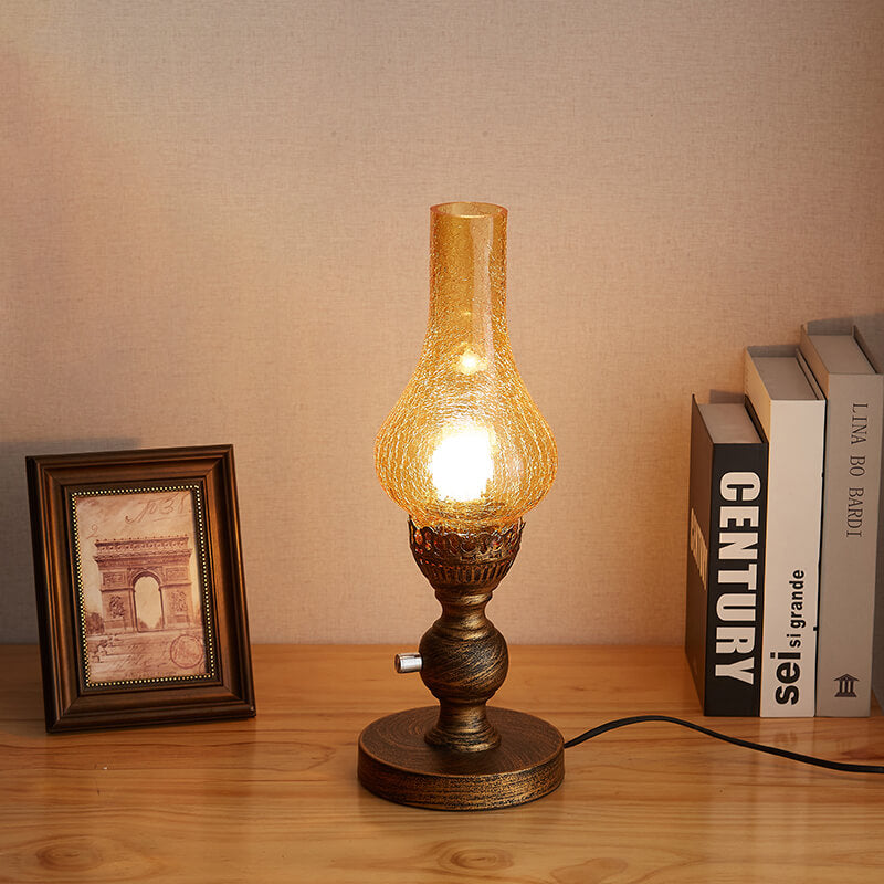 Retro Crackled Glass Kerosene Lamp