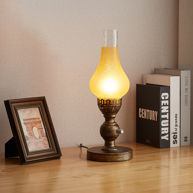 Retro Crackled Glass Kerosene Lamp