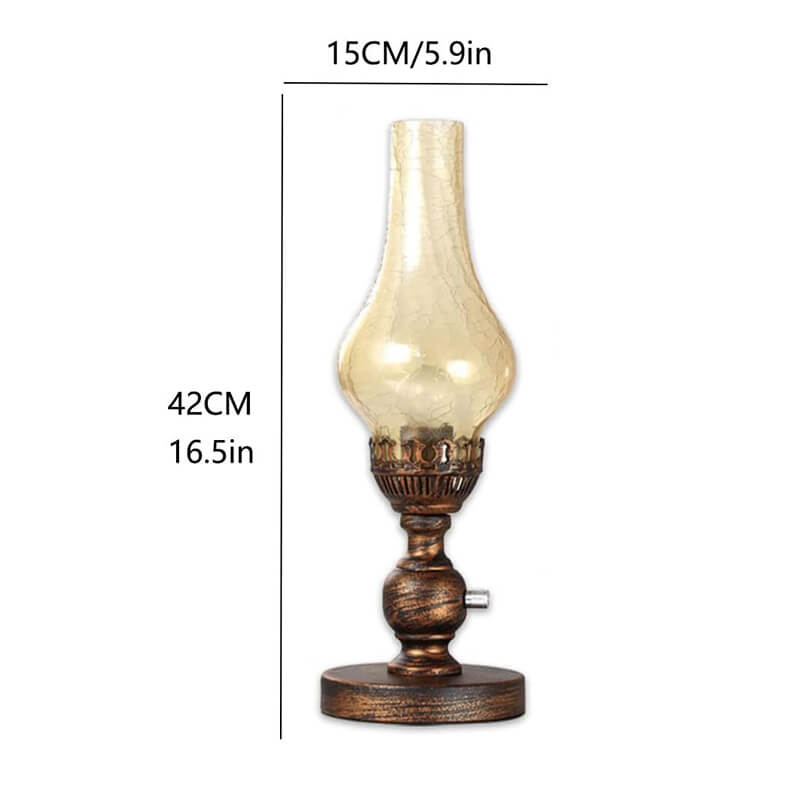 Retro Crackled Glass Kerosene Lamp