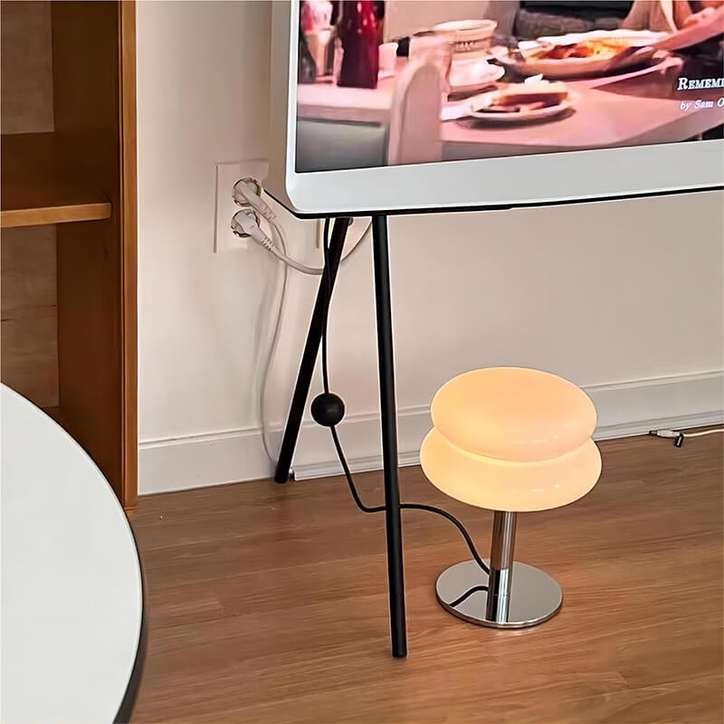 LED Cream Glass Table Lamp