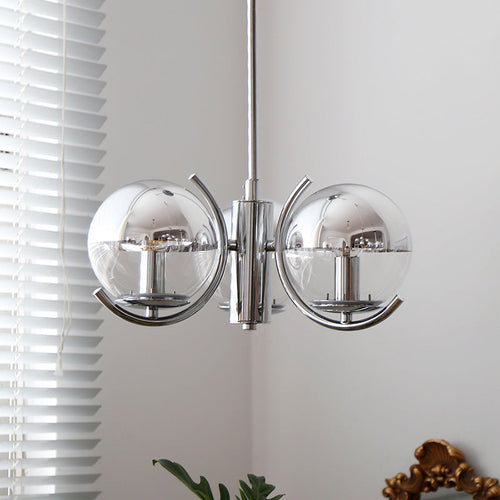WOW 1920s Chrome Glass Chandelier-wow2306
