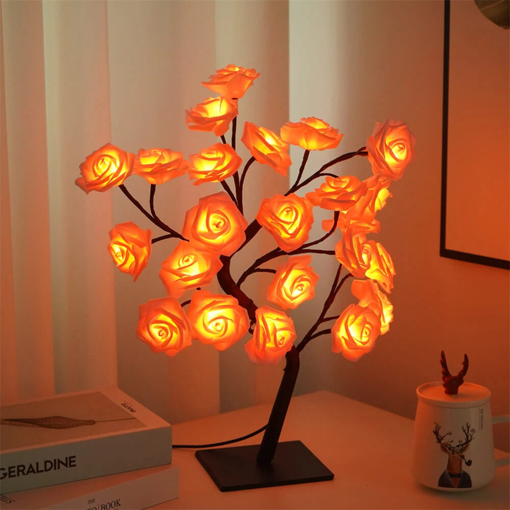Creative LED Rose Tree Table Lamp