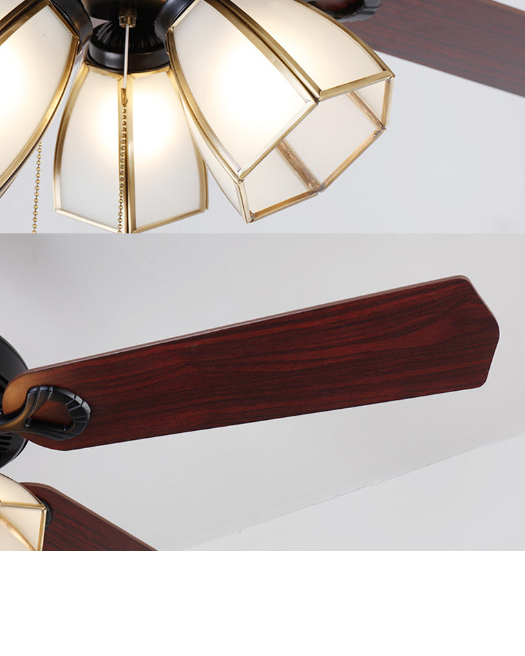 WOW Vintage Glass Ceiling Fan Chandelier-wow5121