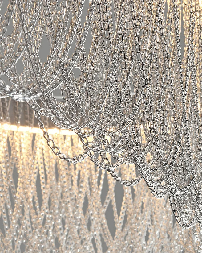 WOW Silver Fringe Round Chandelier-wow2643