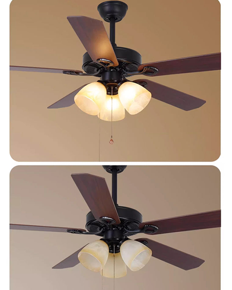 WOW Vintage Glass Ceiling Fan Chandelier-wow5121