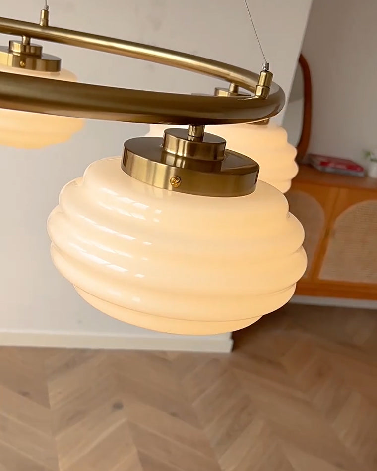 WOW Fluted Glass Globe Round Chandelier-wow2767