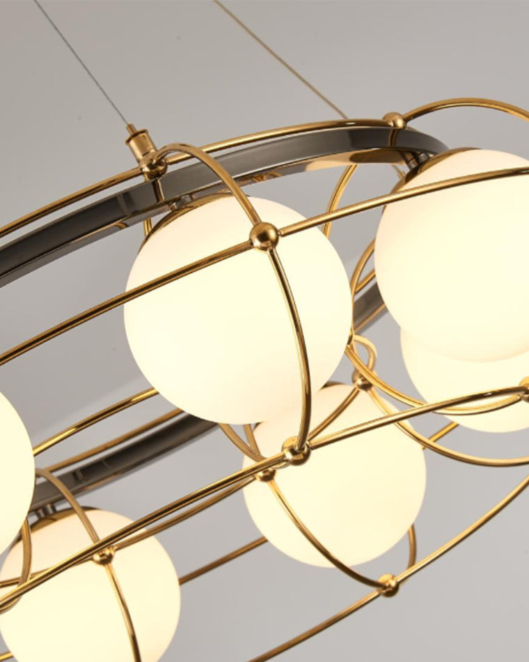 WOW Frosted Glass Ball Round Chandelier-wow2791