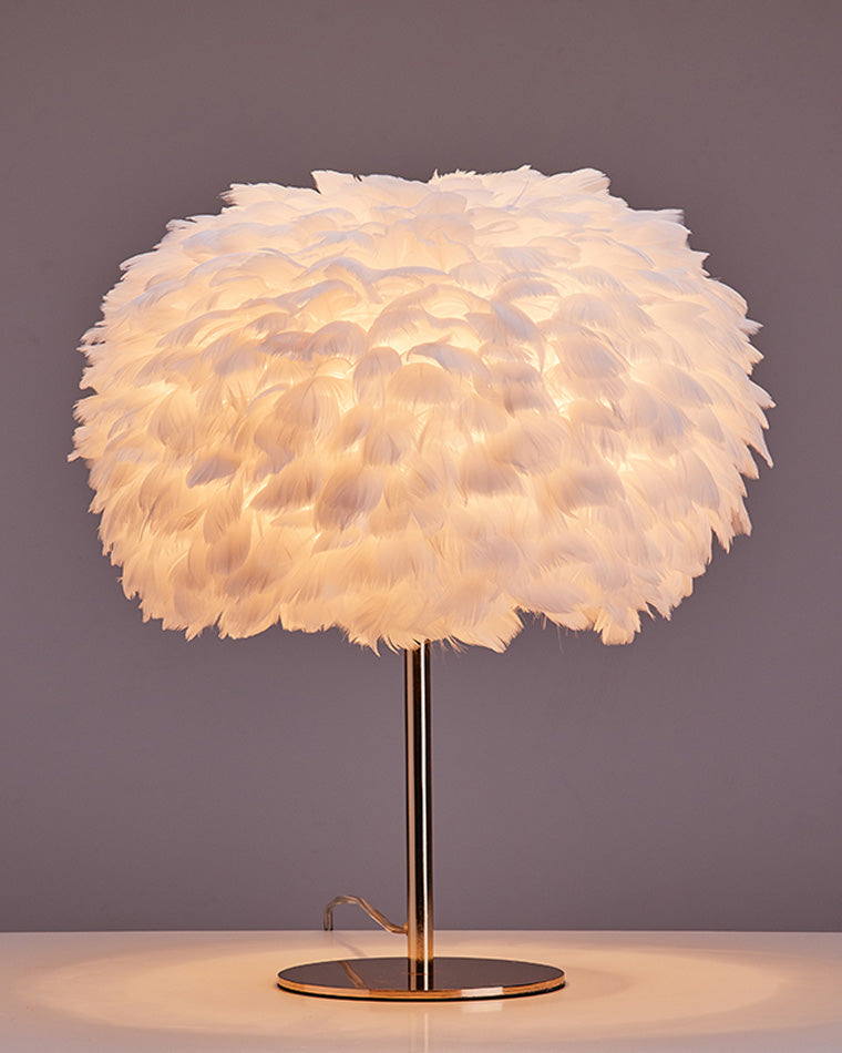 WOW Pretty Round Feather Table Night Lamp-wow8038