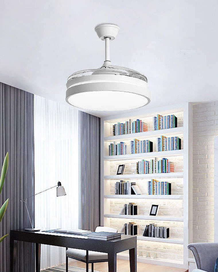 WOW Retractable White Ceiling Fan Lamp-wow5079