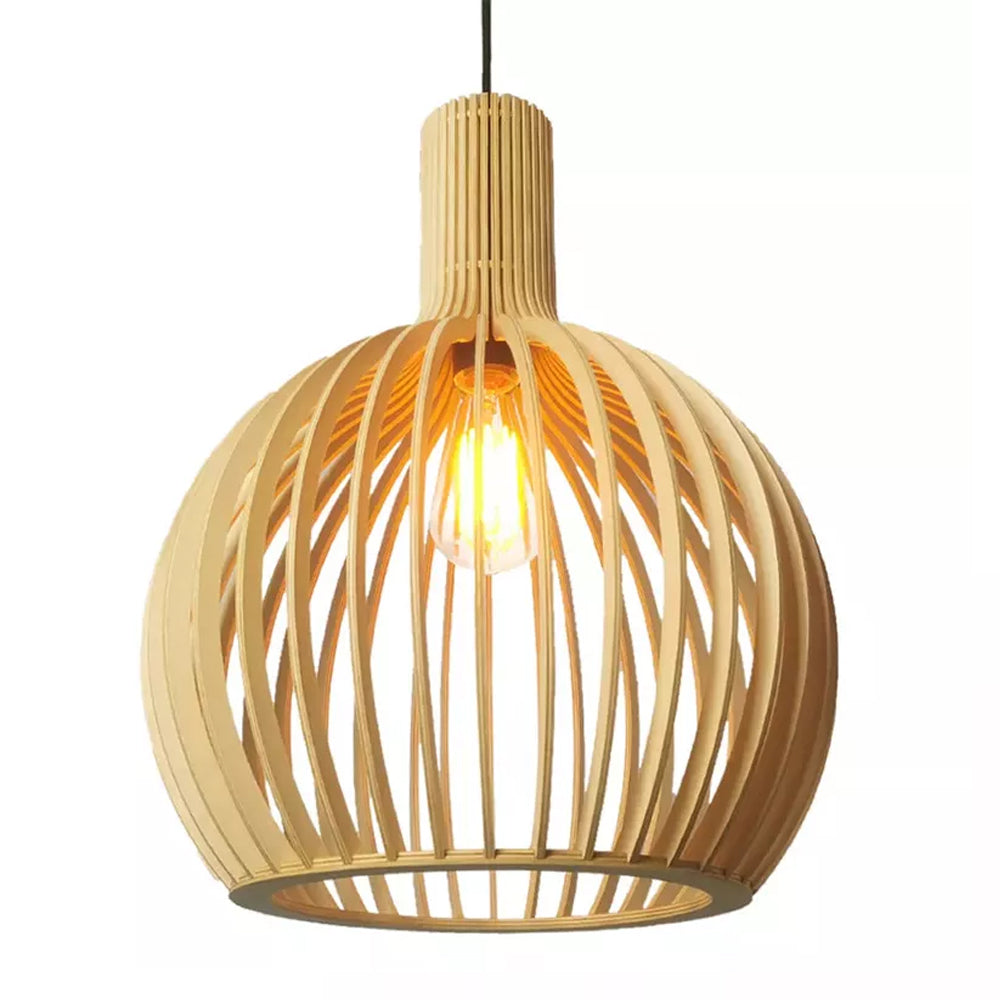 WOW Modern Wooden Pendant Light Fixture Nordic Creative Birdcage Chandelier