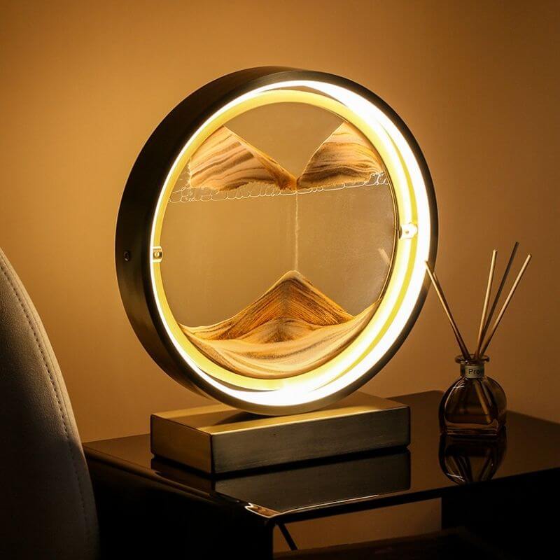 Creative 360° Rotating Quicksand Painting Table Lamp