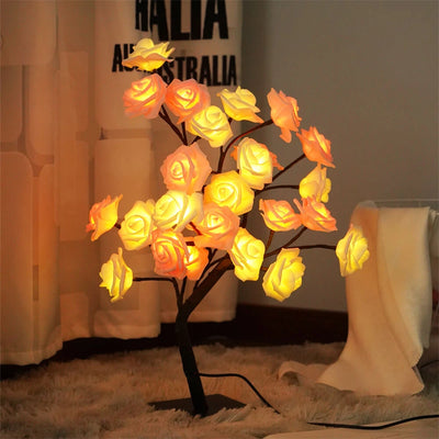 Creative LED Rose Tree Table Lamp