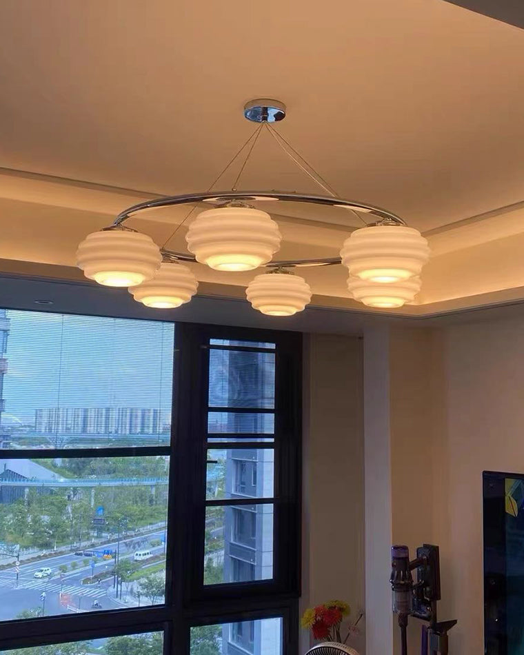 WOW Fluted Glass Globe Round Chandelier-wow2767