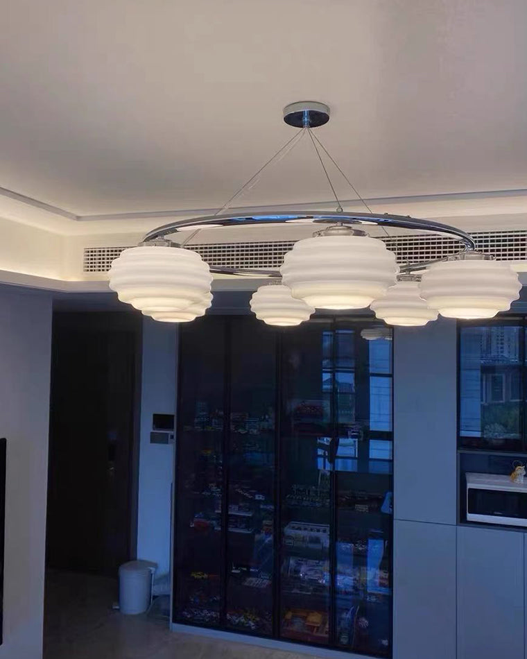 WOW Fluted Glass Globe Round Chandelier-wow2767