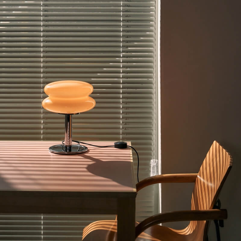 LED Cream Glass Table Lamp
